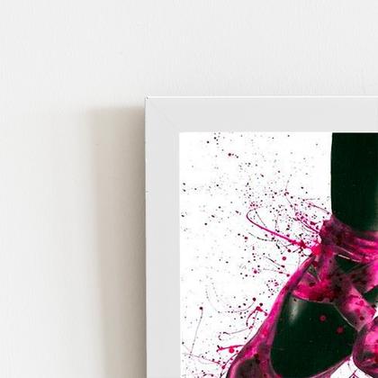 Imagem de Sapatilha Bailarina Ballet Quadro Moldura Branca 60x40cm