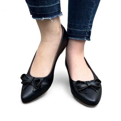 Imagem de Sapatilha Bico Fino Com Laço Acabamento Fosco Comfort Feminino