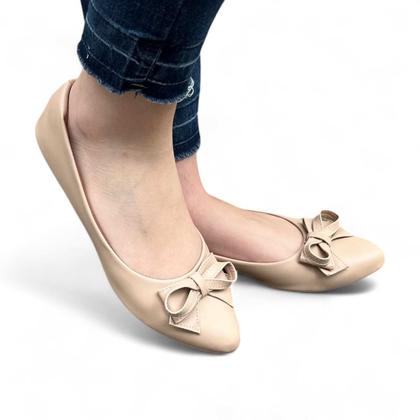 Imagem de Sapatilha Bico Fino Com Laço Acabamento Fosco Comfort Feminino