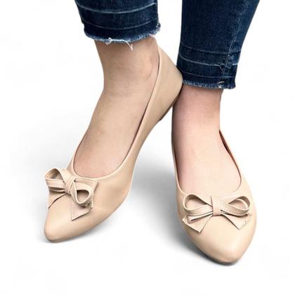 Imagem de Sapatilha Bico Fino Com Laço Acabamento Fosco Comfort Feminino
