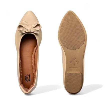 Imagem de Sapatilha Bico Fino Com Laço Acabamento Fosco Comfort Feminino