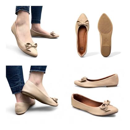 Imagem de Sapatilha Bico Fino Com Laço Acabamento Fosco Comfort Feminino