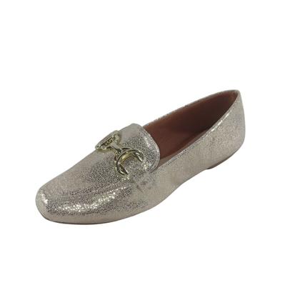 Imagem de Sapatilha Bico Quadrado  Craquele Ouro Light com Enfeite