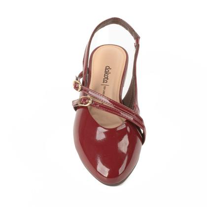 Imagem de Sapatilha Dakota Feminina Slingback Bordô Bico Fino Fivelas