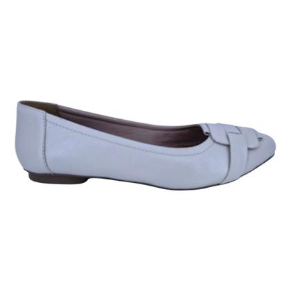 Imagem de Sapatilha Feminina Bico Fino Em Couro Casual Scarpetti 9320 Off White