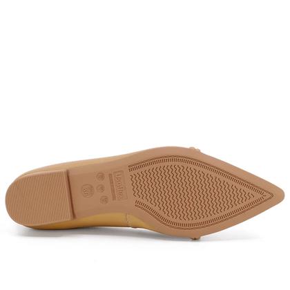 Imagem de Sapatilha Feminina Bico Fino em Couro Soft Amendôa - Cód 3126003