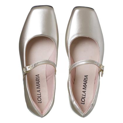 Imagem de Sapatilha feminina bico quadrado boneca com fivela casual lolla maria