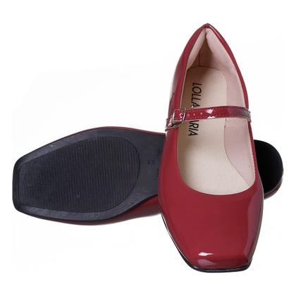 Imagem de Sapatilha feminina bico quadrado boneca com fivela casual lolla maria