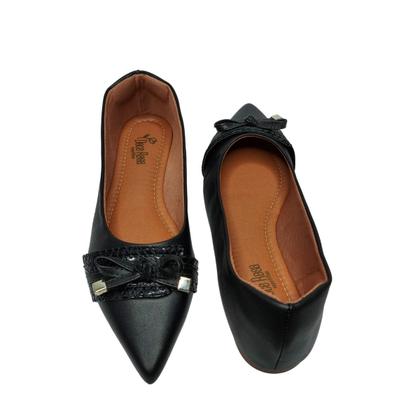 Imagem de Sapatilha Feminina Rasteira Bico Fino com Laço Delicada e Confortável