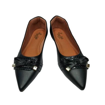 Imagem de Sapatilha Feminina Rasteira Bico Fino com Laço Delicada e Confortável