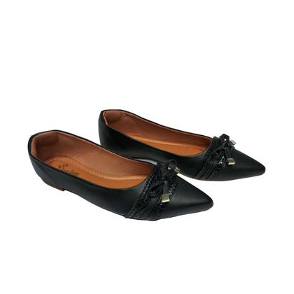 Imagem de Sapatilha Feminina Rasteira Bico Fino com Laço Delicada e Confortável