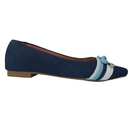 Imagem de Sapatilha Feminina Rasteira Bico Fino com Laço Delicada e Confortável