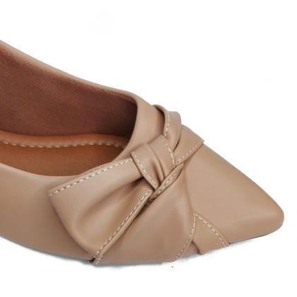 Imagem de Sapatilha Feminina Rosa Bico Fino Confortável Laço Lateral