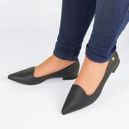 Imagem de Sapatilha Feminina Vizzano Bico Fino Pelica Preto 1206.261