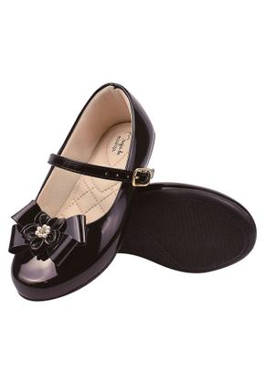 Imagem de Sapatilha Infantil Feminina Menina Laço Flor Preto