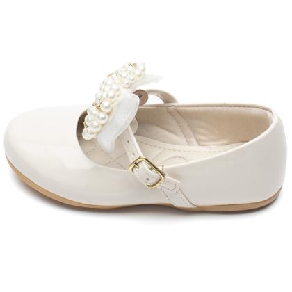 Imagem de Sapatilha Infantil Feminina Menina Laço Perola Off White LP-LMV02-016