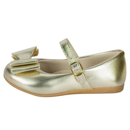 Imagem de Sapatilha Infantil Menina Dourada com laço  2022 lançamento