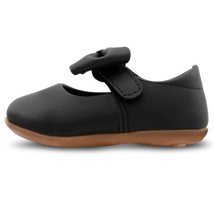 Imagem de Sapatilha Infantil Menina Festa MzKid Laço Bebê Boneca Preta