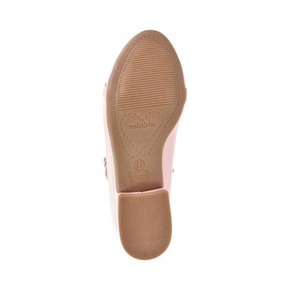Imagem de Sapatilha Infantil Molekinha Slingback Verniz Salto Baixo Rosa