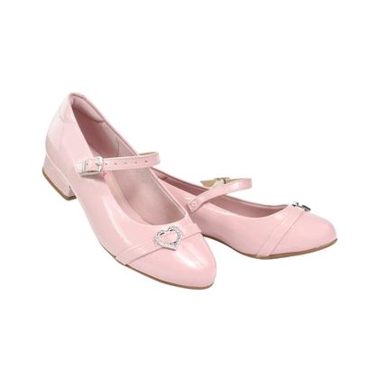 Imagem de Sapatilha Infantil Molekinha Slingback Verniz Salto Baixo Rosa