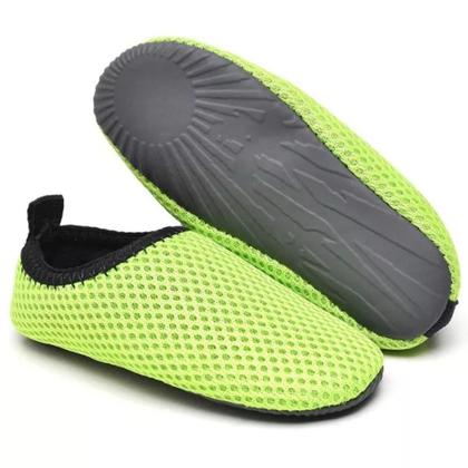 Imagem de Sapatilha Infantil Neoprene Antiderrapante Praia Piscina Aquática Tênis Trilha Bike Verde