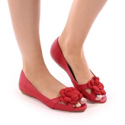 Imagem de Sapatilha LeRUCHEL Peep Toe Flor Feminino