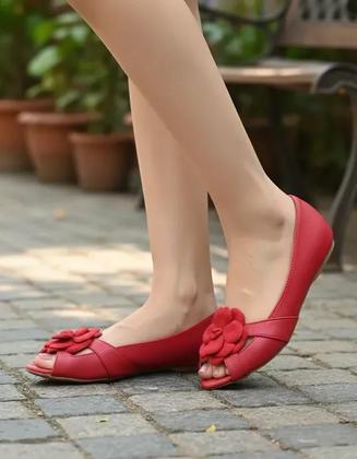 Imagem de Sapatilha LeRUCHEL Peep Toe Flor Feminino