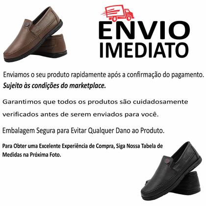 Imagem de Sapatilha Masculina em Couro Legítimo - Mocassim Confortável e Casual, Preto ou Café - Básico para Adultos!