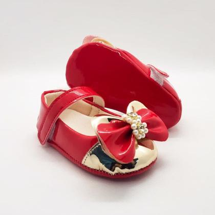 Imagem de Sapatilha Menina Infantil Verniz com Bico Metalizado