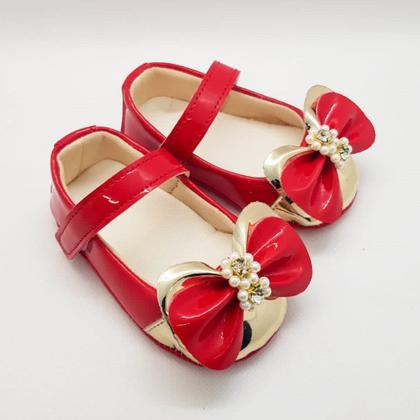 Imagem de Sapatilha Menina Infantil Verniz com Bico Metalizado