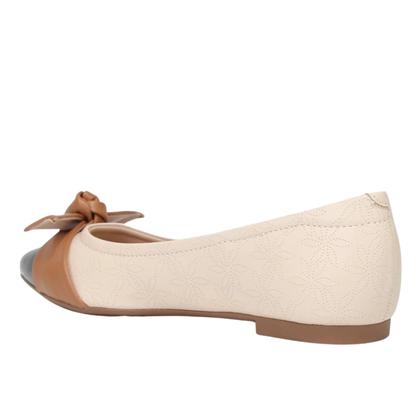Imagem de Sapatilha Modare Bico Fino Feminina Creme Marrom Preta