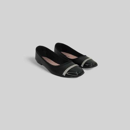 Imagem de Sapatilha Moleca Feminina Bico Verniz Tira Brilho Strass Original Preço Baixo Ref 5729126