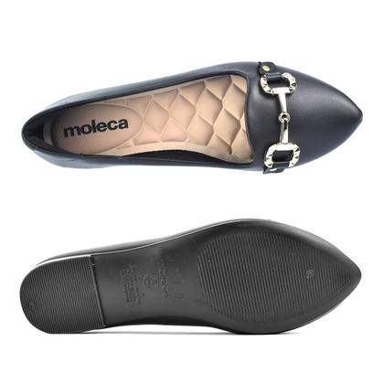 Imagem de Sapatilha Moleca Feminina Preta Casual Detalhe Dourado