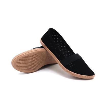 Imagem de Sapatilha Moleca Nobuck Feminina Casual Com Elastico Microperfuros Confortavel Original Adulto