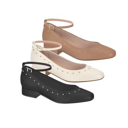 Imagem de Sapatilha Moleca Salto Grosso Social Strass Feminino 5795105