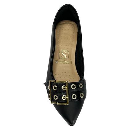 Imagem de Sapatilha Santinelli Bico Fino Fivela 1266-758 Preto