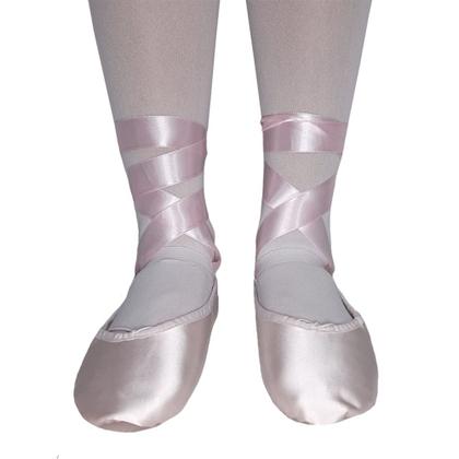 Imagem de Sapatilha Só Dança Meia Ponta Cetim com Fita para Ballet F-66