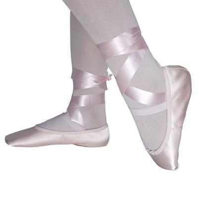 Imagem de Sapatilha Só Dança Meia Ponta Cetim Rosa com Fita para Ballet F-66