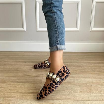 Imagem de Sapatilha Tira Metais Ivy Animal Print Onça