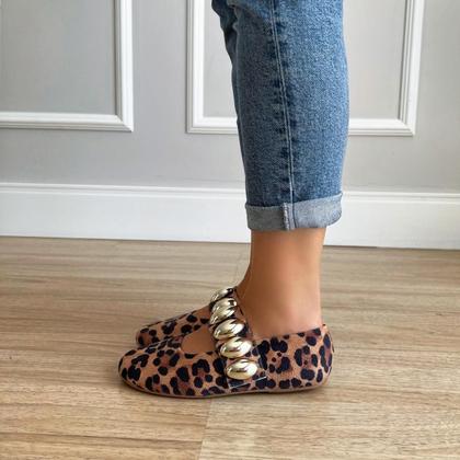 Imagem de Sapatilha Tira Metais Ivy Animal Print Onça
