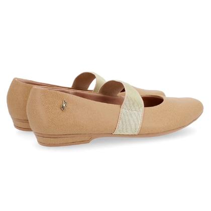 Imagem de Sapatilha Usaflex em Couro com Elástico Tipo Boneca