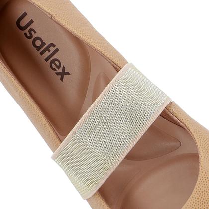 Imagem de Sapatilha Usaflex em Couro com Elástico Tipo Boneca