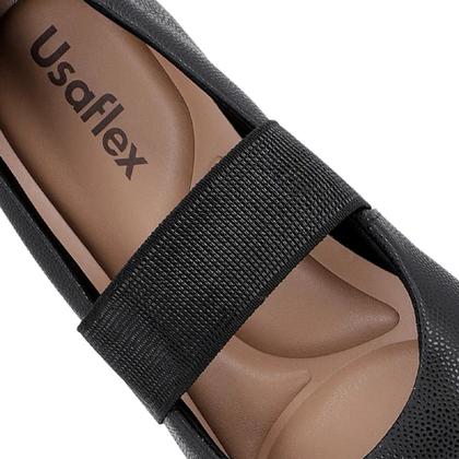 Imagem de Sapatilha Usaflex em Couro com Elástico Tipo Boneca
