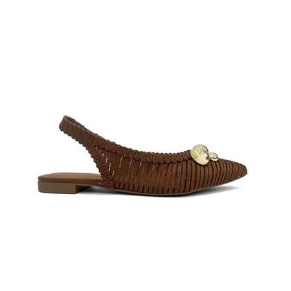 Imagem de Sapatilha Valentina Slingback Bico Fino Feminina 373314 Nogueira