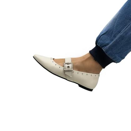 Imagem de Sapatilha Via Uno 116494 Sapato Casual Bico Fino Fivela Feminino