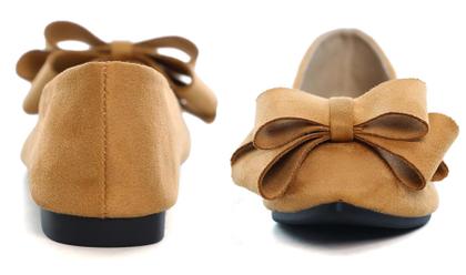 Imagem de Sapatilhas de balé SAILING LU Bow-Knot, camurça cáqui, tamanho 9,5