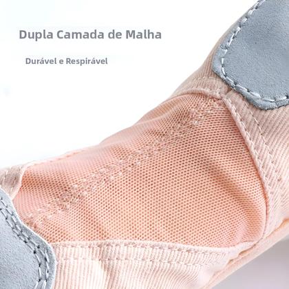 Imagem de Sapatilhas De Dança Ballet Para Mulheres E Meninas Com Sola Dividida Em Tecido De Malha Stretch