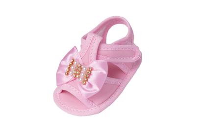 Imagem de Sapatinho Bebê Menina Sandália E Faixa de Cetim Ref.192