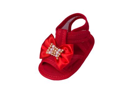 Imagem de Sapatinho Bebê Menina Sandália E Faixa de Cetim Ref.192