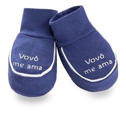 Imagem de Sapatinho Com Frases Infantil Bebê Menino Azul Frases Sou Da mamãe